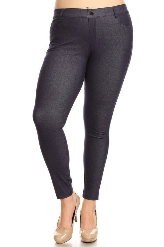 Cotton-Blend 5-Pocket Skinny Jeggings