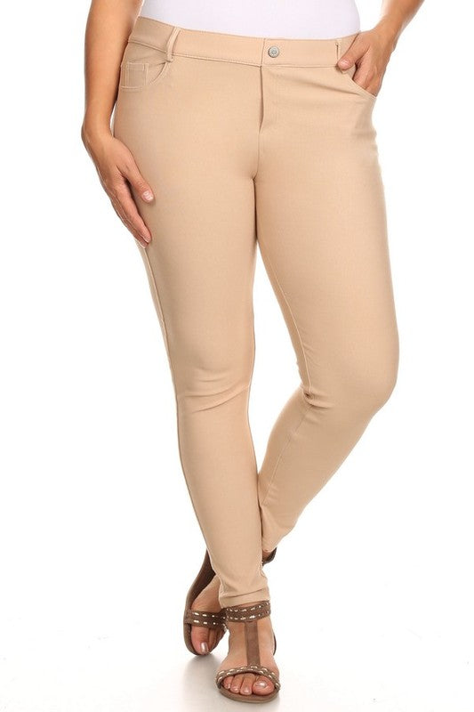 Cotton-Blend 5-Pocket Skinny Jeggings