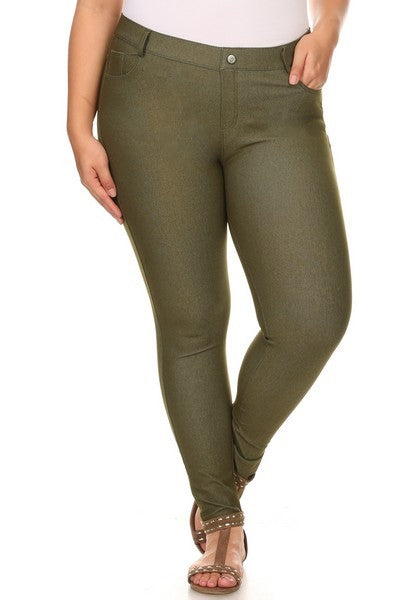 Cotton-Blend 5-Pocket Skinny Jeggings