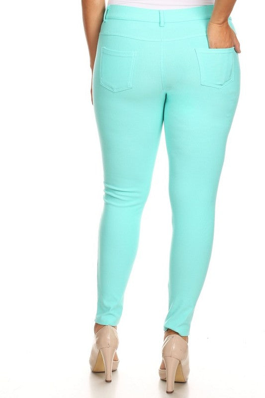 Cotton-Blend 5-Pocket Skinny Jeggings