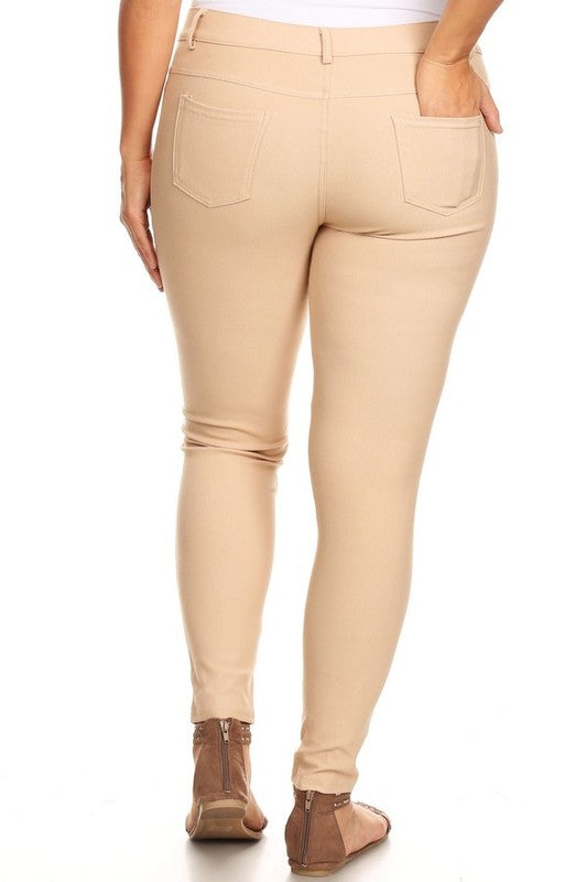 Cotton-Blend 5-Pocket Skinny Jeggings