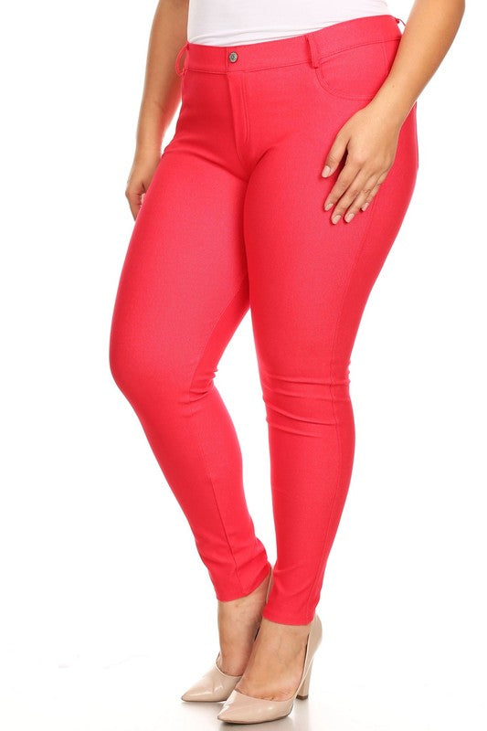 Cotton-Blend 5-Pocket Skinny Jeggings