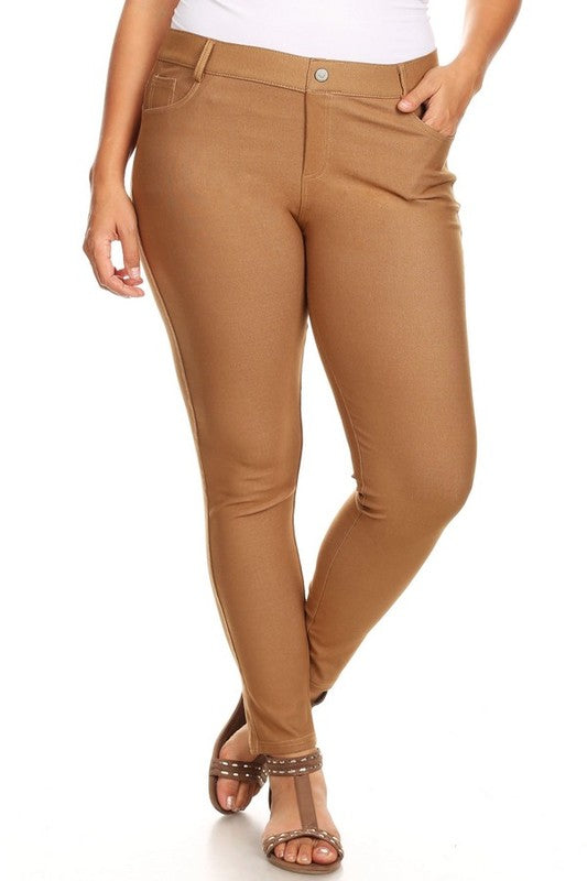 Cotton-Blend 5-Pocket Skinny Jeggings