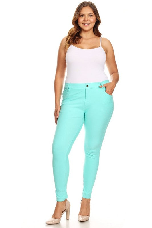 Cotton-Blend 5-Pocket Skinny Jeggings