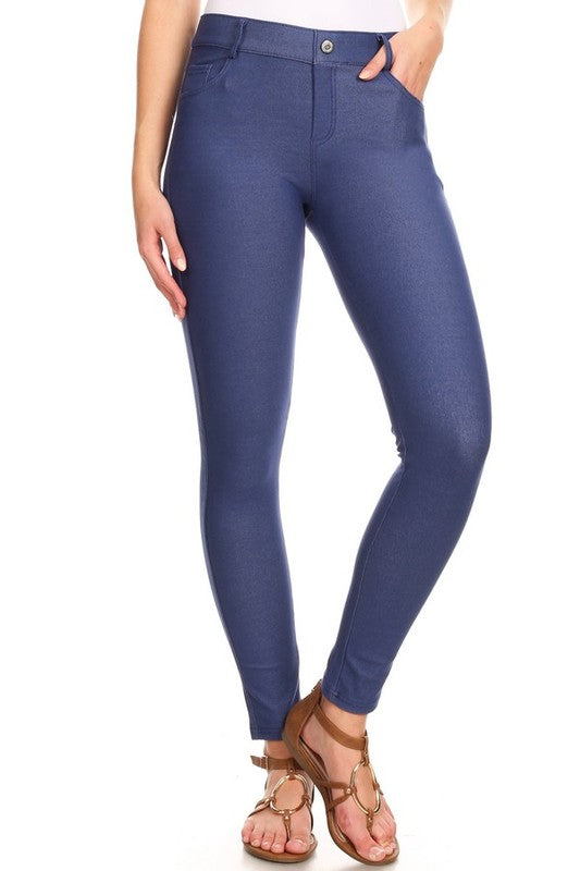 Cotton-Blend 5-Pocket Skinny Jeggings