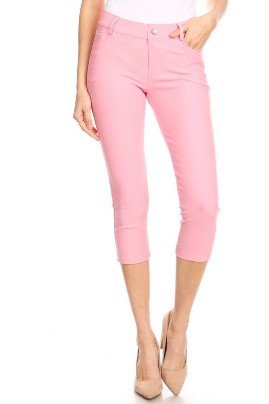 Women's Classic Solid Capri Jeggings