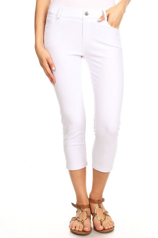 Women's Classic Solid Capri Jeggings