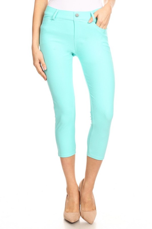 Women's Classic Solid Capri Jeggings