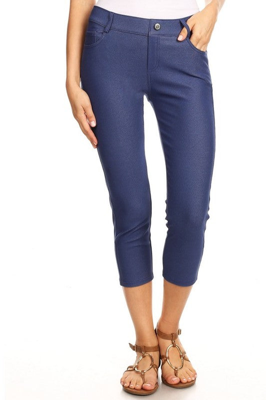 Women's Classic Solid Capri Jeggings