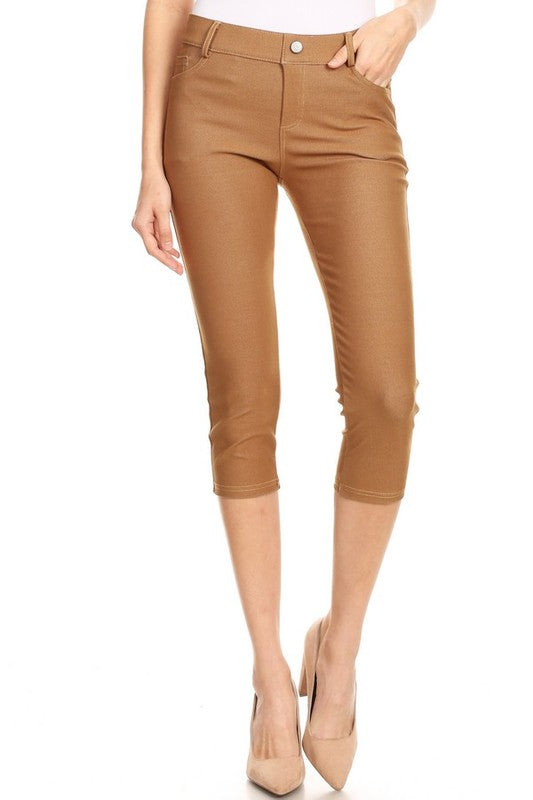 Women's Classic Solid Capri Jeggings