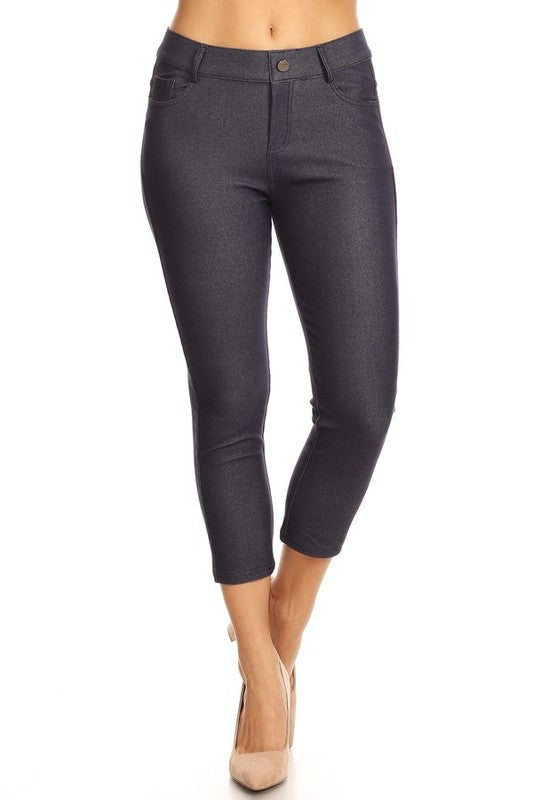 Women's Classic Solid Capri Jeggings