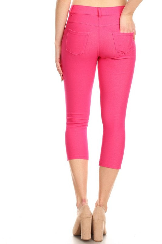 Women's Classic Solid Capri Jeggings