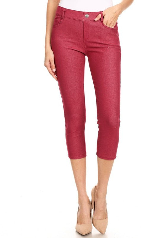 Women's Classic Solid Capri Jeggings