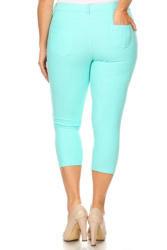 Women's Classic Solid Capri Jeggings