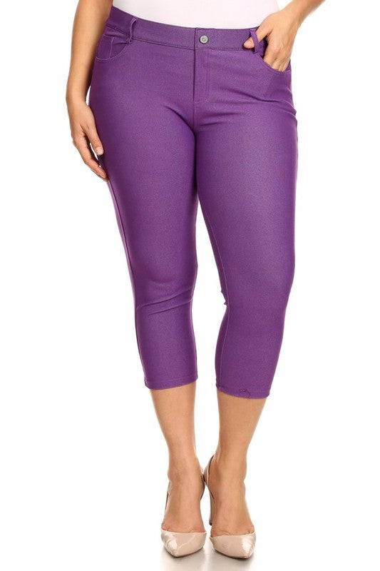 Women's Classic Solid Capri Jeggings