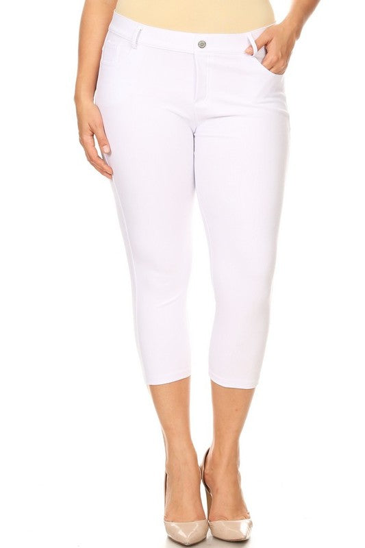 Women's Classic Solid Capri Jeggings