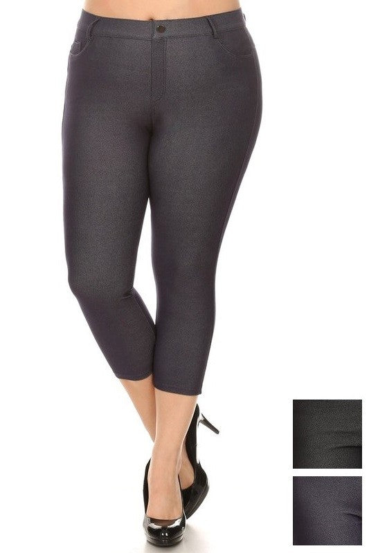 Women's Classic Solid Capri Jeggings