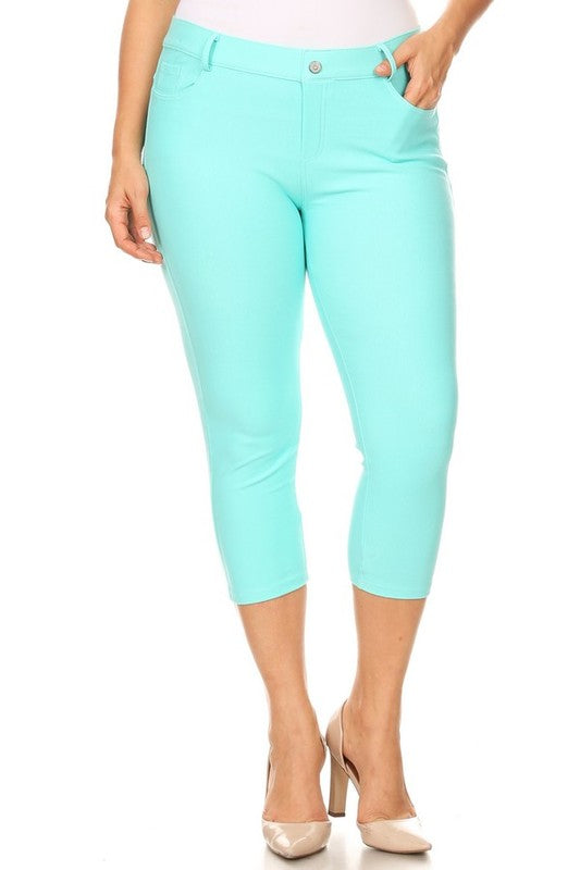 Women's Classic Solid Capri Jeggings