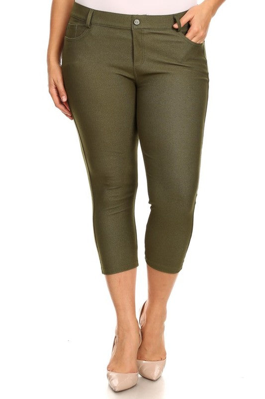 Women's Classic Solid Capri Jeggings