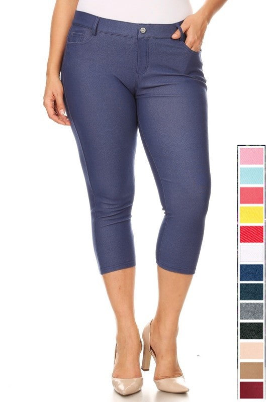 Women's Classic Solid Capri Jeggings