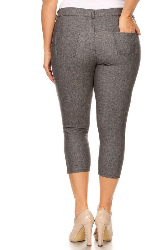 Women's Classic Solid Capri Jeggings