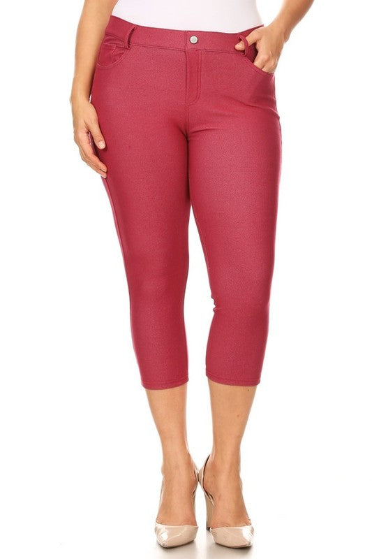 Women's Classic Solid Capri Jeggings