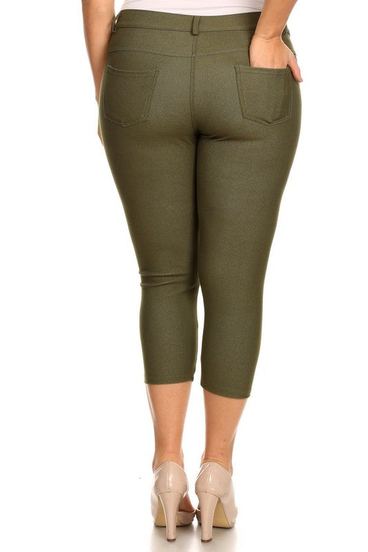 Women's Classic Solid Capri Jeggings