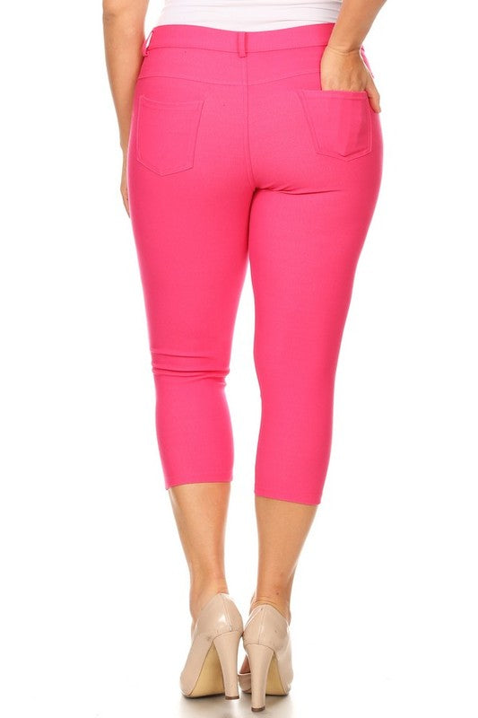 Women's Classic Solid Capri Jeggings