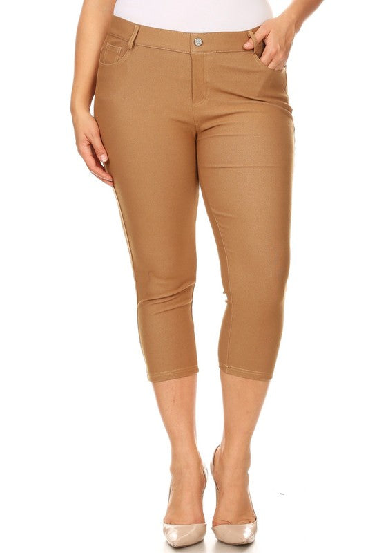 Women's Classic Solid Capri Jeggings