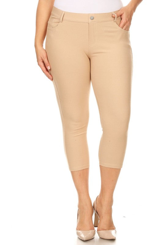 Women's Classic Solid Capri Jeggings