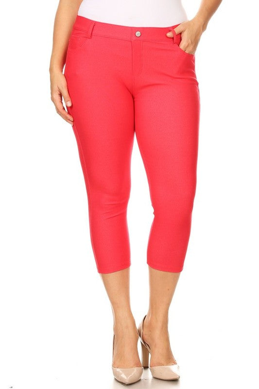 Women's Classic Solid Capri Jeggings