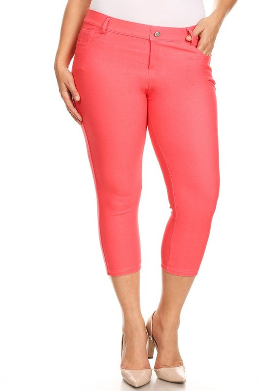 Women's Classic Solid Capri Jeggings