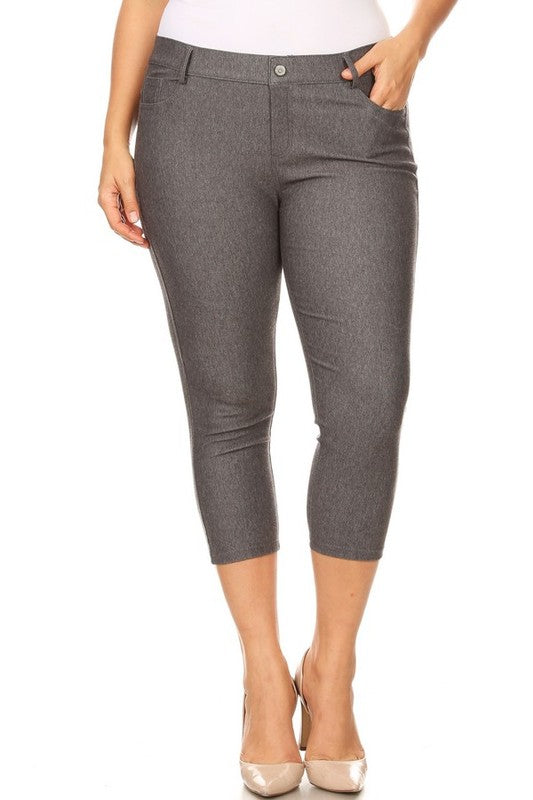 Women's Classic Solid Capri Jeggings