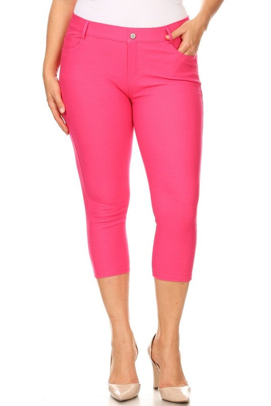 Women's Classic Solid Capri Jeggings