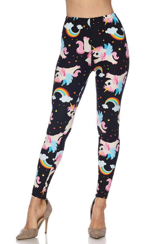 Baby Unicorn Print Leggings Full Length Buttery Soft