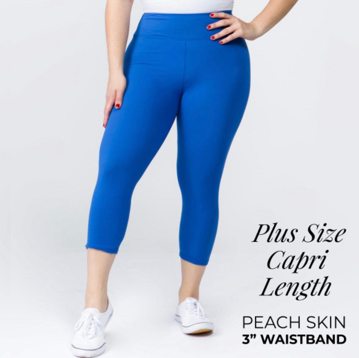 YOGA BAND SOLID COLOR PEACH SKIN Capri LEGGINGS