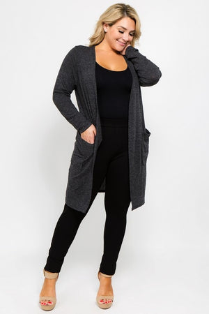 Long Sleeve Knit Wrap Cardigan with Pockets