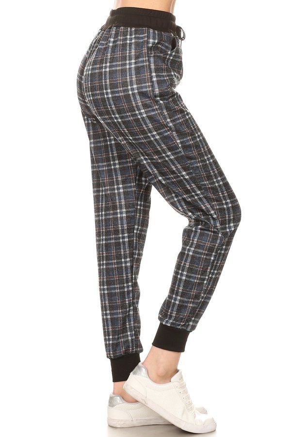 PLAID SWEATPANTS BLUE/BLACK