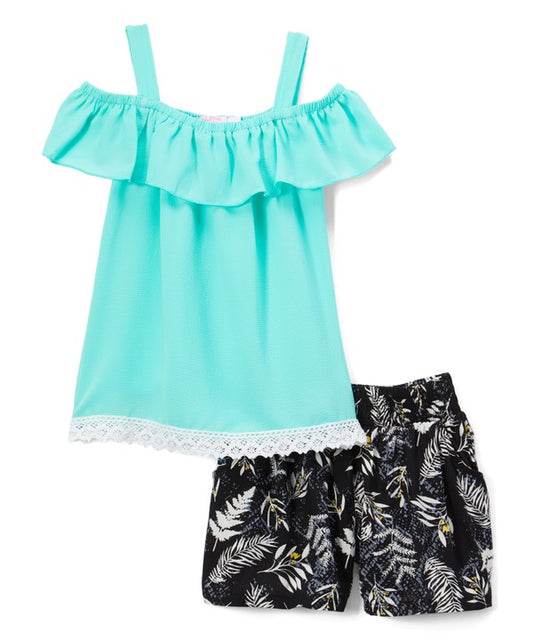 Cute pebble chiffon top with soft rayon shorts