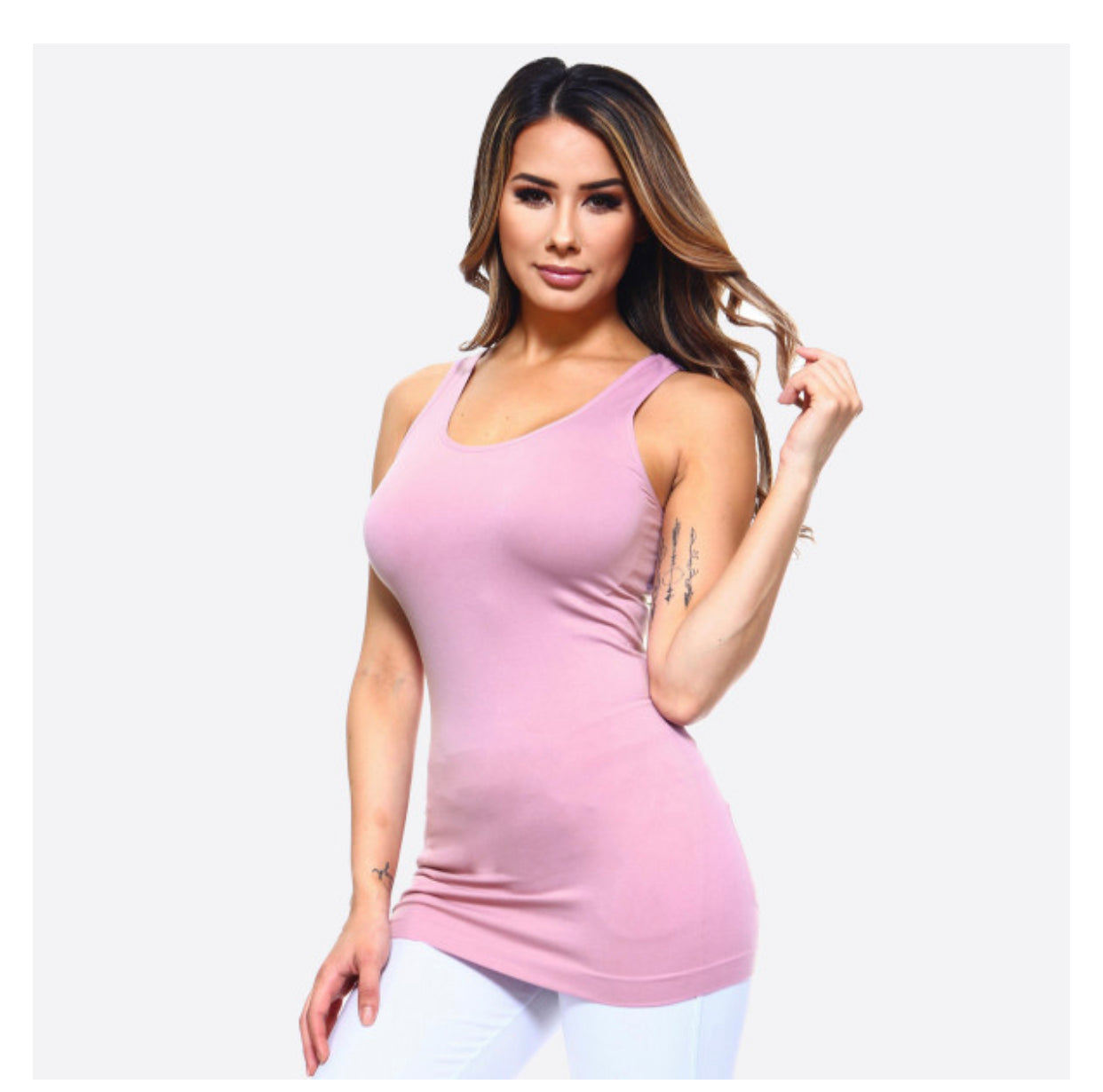 Women's solid color seamless tank top