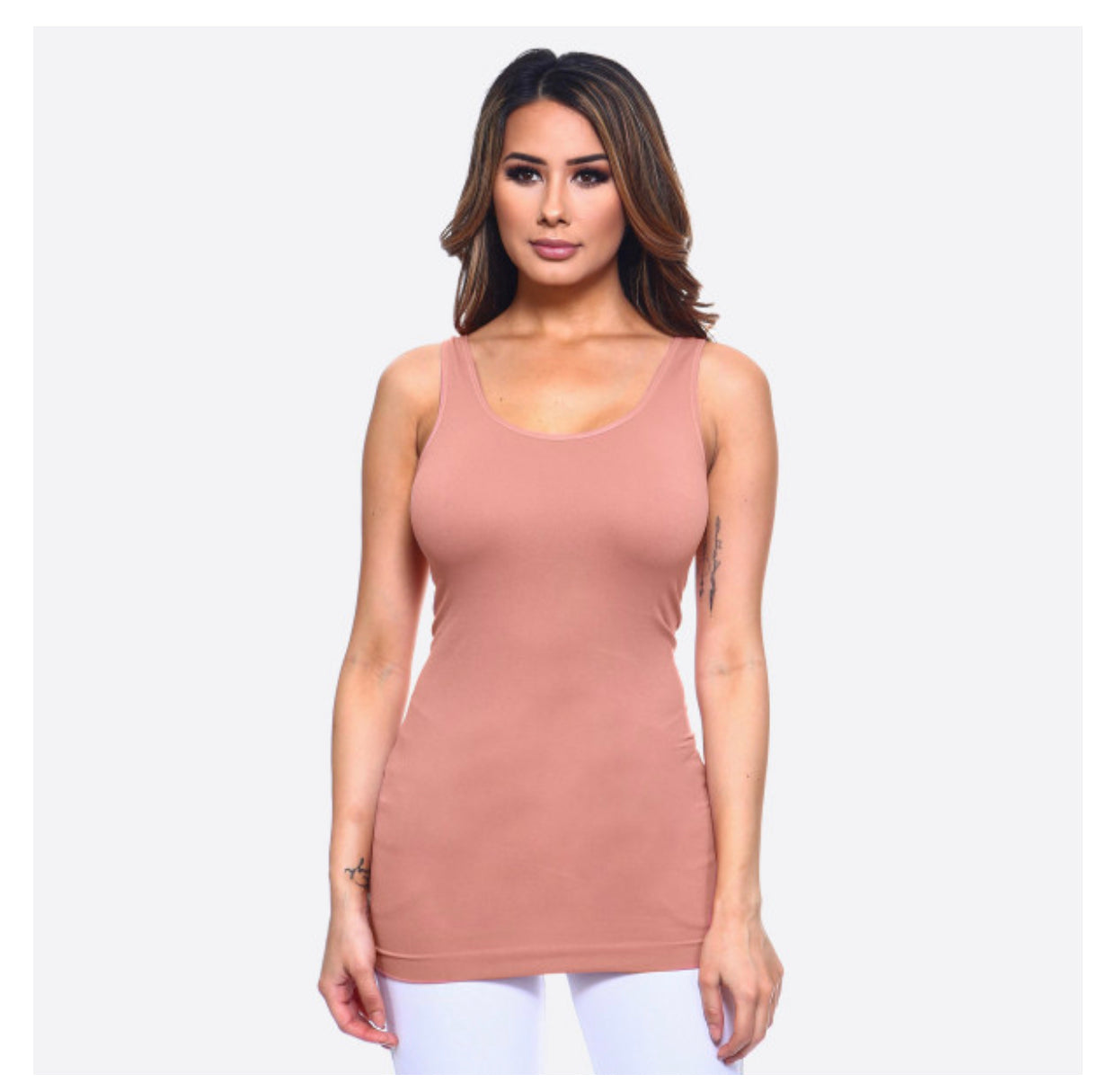 Women's solid color seamless tank top