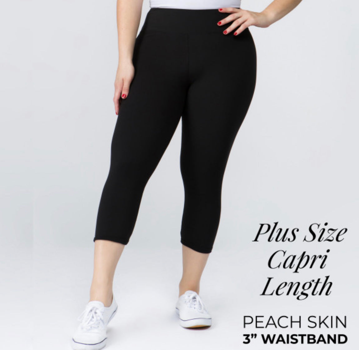 YOGA BAND SOLID COLOR PEACH SKIN Capri LEGGINGS