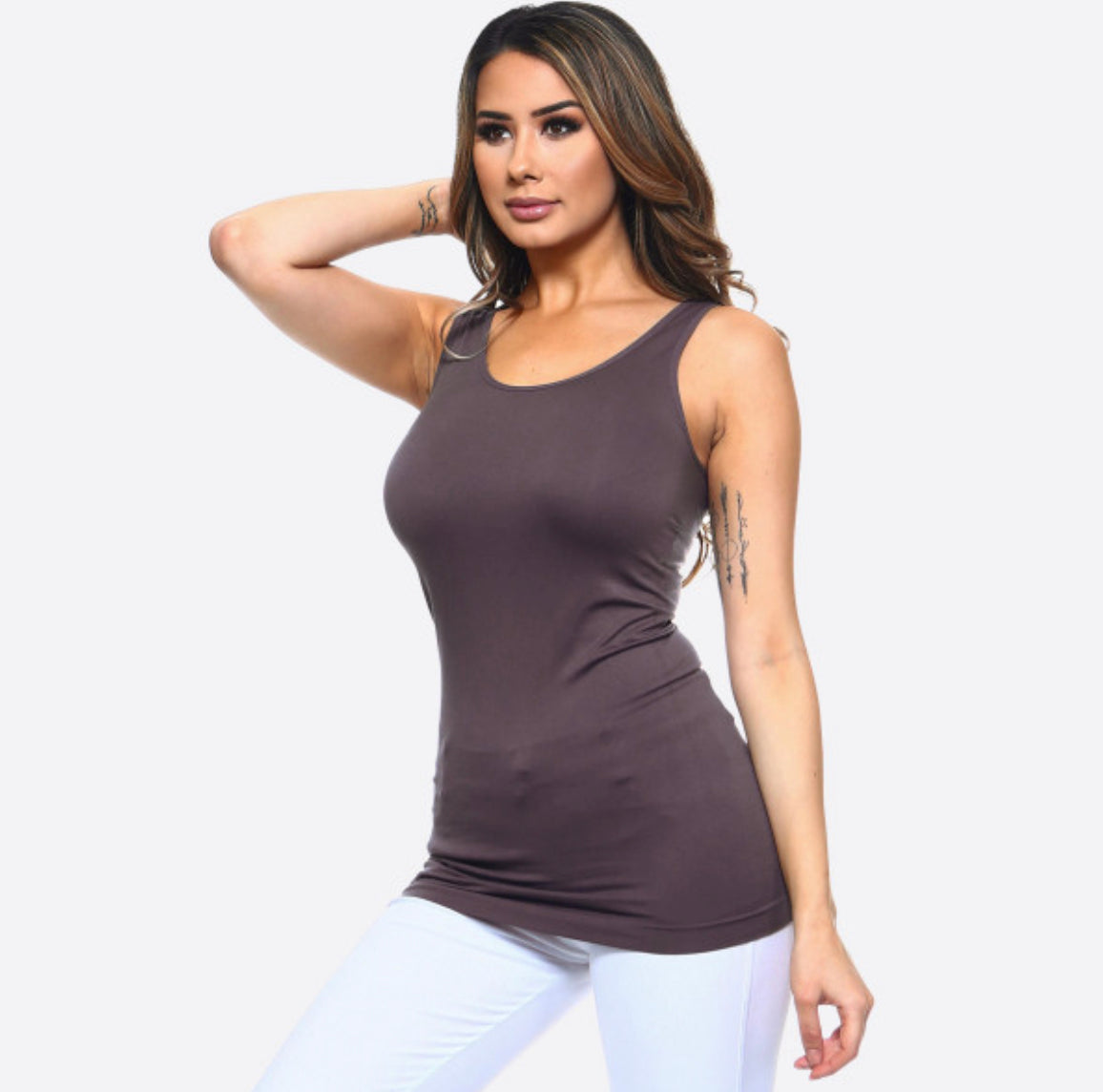 Women's solid color seamless tank top