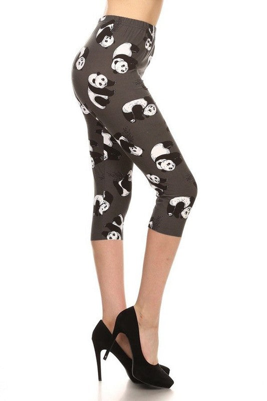 Panda Print One Size Capri