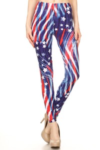 Patriotic Print One Size Leggings