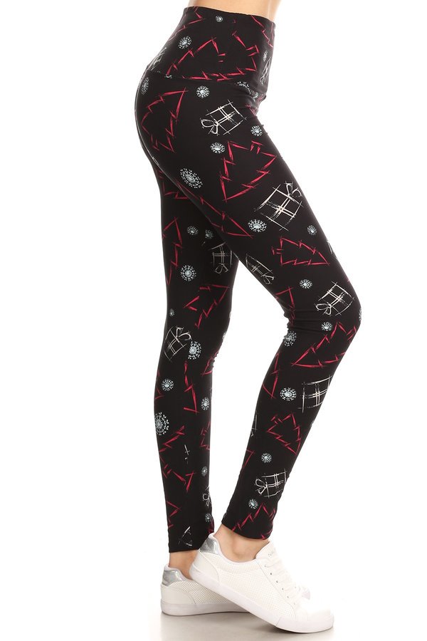 YOGA TREE PRESENT Print Brushed BUTTER SOFT ONE SIZE Leggings