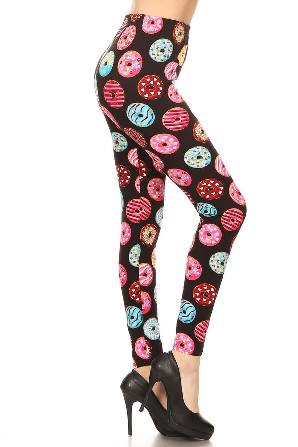 DOUGHNUT Print Ankle ONE Size  Leggings