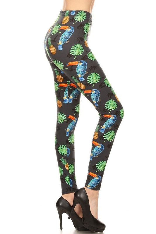 Tropical Toucan Print One Size Leggings