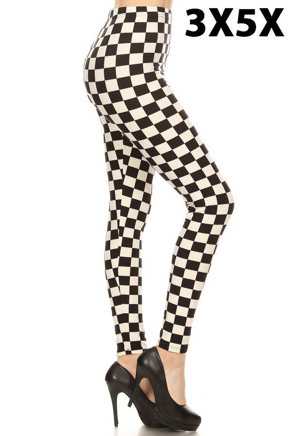 3X5X EXTRA PLUS CHECKERED BUTTERCREAM SOFT LEGGINGS