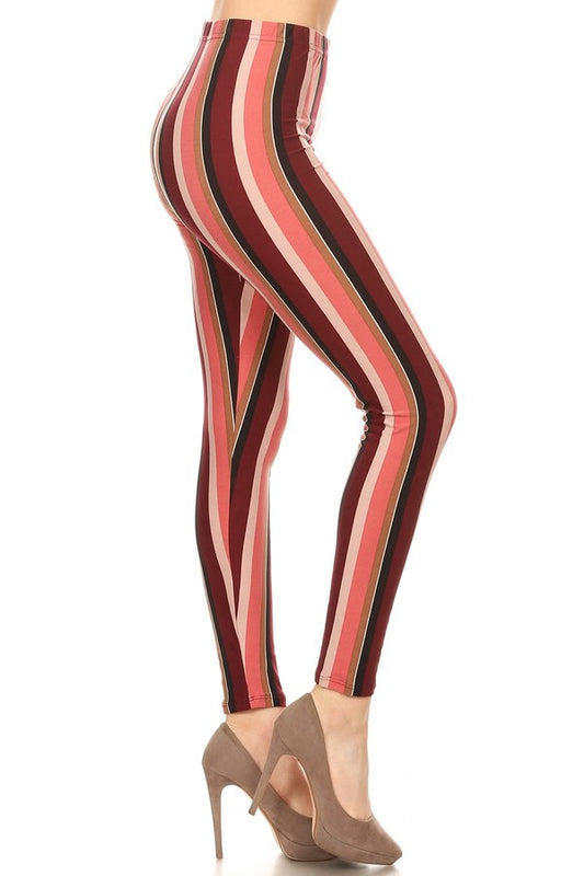 VERTICAL STRIPE Print Brushed BUTTER SOFT Leggings